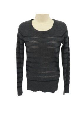 Nike Golf Women Extra Small XS Gray Black Sheer Stripe Long Sleeve Sweater Shirt